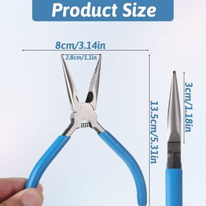 Stainless Steel Needle Nose Pliers 5 Inch Precision Long Nose Serrated Jaw Jewelry Making Tool <b>Wire</b> Bending <b>Craft</b> Electronics - Product Image 4