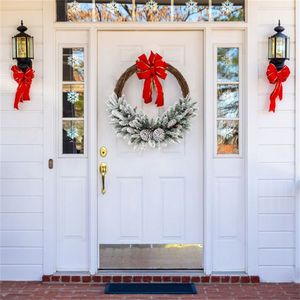 Ghirlanda Artificiale Moderna Effetto Neve con 35 LED, in PVC Dorato e Metallo, per Decorazioni Interne ed Esterne, Disponibile in Grande e Piccolo - Product Image 5