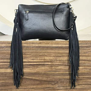 New 2026 Premium Genuine Leather Cowhide Crossbody Fringe Bag Hand Tooled Floral & Bull Shoulder Purse Hair On Hide Wholesale - Product Image 5