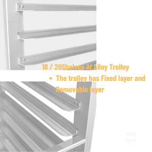 Chariot de boulangerie en alliage d'aluminium de qualité commerciale Atlas Star, finition argentée anodisée, 20 niveaux, 60x40 cm, plaque de cuisson pour la maison et les fêtes - Product Image 6