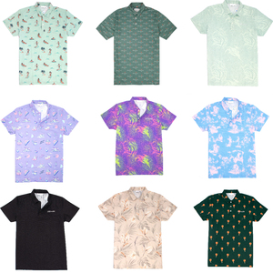 Polo en coton imprimé pour homme, manches courtes, coupe classique, style décontracté, tissu tricoté respirant - Product Image 1