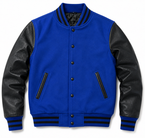 Custom Winter Varsity Jackets OEM Manufacturer Wholesale Wool Leather Letterman with Chenille Embroidery Patches and Front Logo - Product Image 4