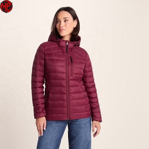 Chaqueta de Plumón para Mujer, con Capucha, Acolchada, Abrigo de Invierno Ligero y Cálido para Uso Diario, Chaqueta con Logotipo Personalizado - Product Image 1