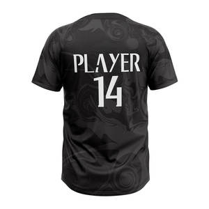 Maillot de baseball respirant antibactérien à séchage rapide, couleur personnalisée, design col en V à 2 boutons, impression de logo d'équipe par transfert thermique - Product Image 5