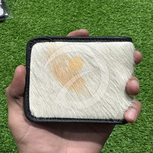 Genuine Hair On Cowhide Leather Wallet <b>Slim</b> Handmade Bifold Wallet <b>Card</b> <b>Holder</b> Leather Wallet Minimal Clean Appearance - Product Image 1
