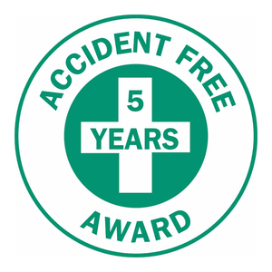 Étiquettes autocollantes Brady pour casques de sécurité - 2 pouces de diamètre, récompense 5 ans sans accident, reconnaissance de sécurité durable - Product Image 3
