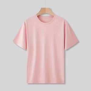 T-shirts pour hommes en coton 100% personnalisés, col épais, légers, manches courtes, couleurs unies, coupe slim, streetwear. - Product Image 1