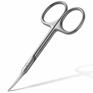 Tijeras para cutículas de uñas de acero inoxidable con punta curva extrafina, removedor profesional de piel muerta, herramienta de manicura y pedicura. - Product Image 1