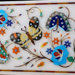 Luxury Polished Marble Inlay Floral Jewelry <b>Trinket</b> <b>Box</b> Handmade Pietra Dura Decorative - Product Image 3
