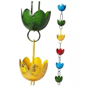 Elegante Cadena de Lluvia de Hierro Antigua con Cascada Artística Hecha a Mano que Realza la Belleza de las Estaciones, Decoración de Jardín para Exteriores Resistente a la Intemperie - Product Image 5