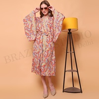 Femmes romantique été longue imprimé fleuri Kimono robe doux décontracté plage vêtements de nuit nouvelle mode grande taille vente chaude