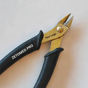 Premium Gold Flush <b>Cutter</b> Pliers Precision Wire Cutting Jewelry Making <b>Side</b> Cutting Tool Black Handle 5 Inch OEM - Product Image 2