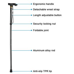 Bastone da Passeggio Regolabile per Escursionismo e Trekking - Bastone Pieghevole con Impugnatura Orientabile per Donne e Uomini Mancinelli - Product Image 2