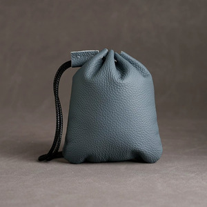 Handmade Leather Dice Bag Round Drawstring Classic Style Brown Black Storage Pouch for DND <b>Games</b> Adult Use - Product Image 6