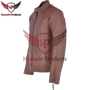 Chaqueta de Cuero Genuino Marrón para Hombre, Ajustada, Estilo Motero, de Piel de Vacuno, con Hombros Acolchados, Estilo Cafe Racer, Personalizada, Abrigo Cálido de Invierno - Product Image 3