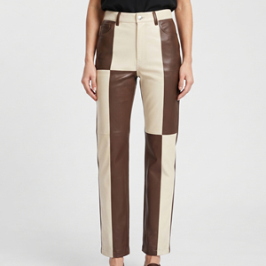 Pantalones de cuero de PU de cintura alta para mujer, estilo urbano, al por mayor, de moda, OEM, para chicas - Product Image 1