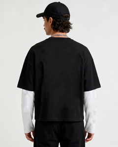 เสื้อยืดแขนสั้นผ้าฝ้ายสีดำขนาดใหญ่พิเศษสำหรับผู้ชาย เสื้อเชิ้ตป๊อปลินสีพื้นเรียบง่าย สไตล์ลำลองสำหรับฤดูใบไม้ผลิ - Product Image 3