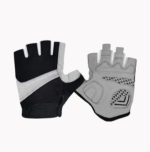 Gants de fitness demi-doigts en cuir PU, pour la musculation, unisexes, respirants, antidérapants, gris bleu - Product Image 2