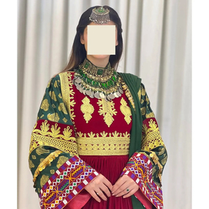 Vestido Afgano Tradicional de Alta Calidad, Pieza Antigua Increíble, Vestido de Mujer Afgana con Diseño Zari, Hecho a Mano, Estilo Kuchi - Product Image 6