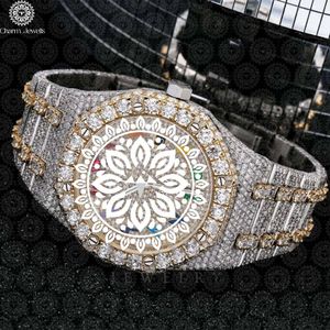 Reloj de Cuarzo Analógico de Lujo para Mujer, con Bisel de Diamantes, Acero Inoxidable, Esfera Redonda de 40 mm, Cristal de Zafiro y Cierre Plegable - Product Image 1