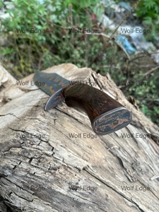 Couteau de chasse artisanal en cuivre damas San Mai, lame Bowie, couteau de survie en plein air avec étui, vente en gros OEM - Product Image 4