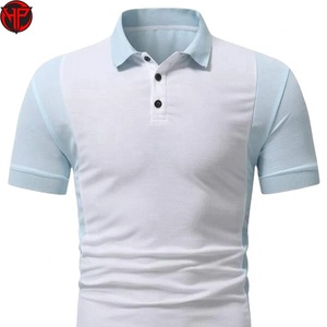 Camisa Casual de Manga Corta para Hombre Hexaplus Industries, Diseño Color Block, Antiarrugas, Secado Rápido, Tejido de Poliéster/Algodón, Color Blanco Claro - Product Image 3