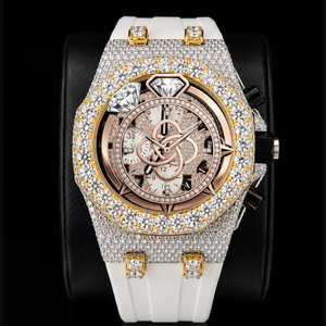 Reloj de pulsera de lujo para hombre con diamantes de moissanita y brazalete con incrustaciones de diamantes - Product Image 1