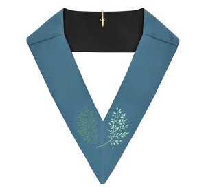 Ruban de col de 4e degré du Rite écossais, couronne brodée à la machine, col de maître secret, col maçonnique, regalia du Rite écossais, or - Product Image 6