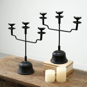 Candélabre en fer noir à 3 bras, design arbre en spirale, support de bougies pour décoration intérieure - Product Image 6