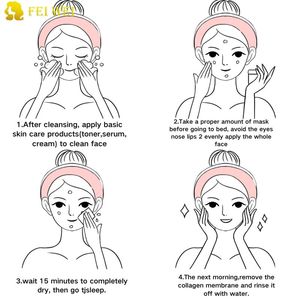 Masque facial coréen en gel de collagène, masque de nuit peel-off, masque de sommeil pour peaux sèches ou sensibles, vente en gros - Product Image 6