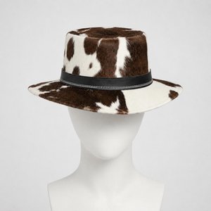 Sombrero de Vaquero de Piel Sintética con Bordado 3D Personalizado, Diseño de Vaca, Estilo Europeo Americano, Unisex, para Adultos, para las Cuatro Estaciones, para Fiestas al Aire Libre - Product Image 1
