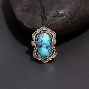 New Design 925 Sterling Silver Natural Golden Hill <b>Turquoise</b> <b>Ring</b> Vintage Gemstone <b>Ring</b> Men's & Women's Western Jewelry - Product Image 3