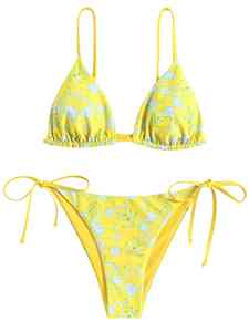 Bikini sexy personnalisé de haute qualité, nouvelle mode, dos nu, string, col halter, taille personnalisée, 2 pièces, vêtements de plage pour femmes - Product Image 3