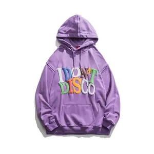 Açık kullanım moda giyim puf baskı Hoodies kışlık kıyafet düz renk puf baskı erkekler Hoodies