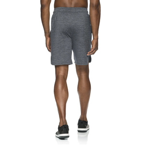 Shorts en coton gris uni pour homme, taille élastique, style décontracté jogger, tissu tricoté respirant, mi-longueur - Product Image 2
