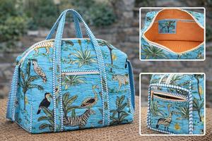 Wholesale Lot Bohemian Quilted Cotton Shoulder Duffle <b>Bag</b> Custom Size <b>Overnight</b> <b>Bag</b> Washable for Travel and Gym Use - Product Image 3