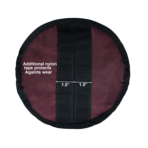 Maroon <b>Canvas</b> Horse Feed Bag Adjustable Strap Rectangular Leather Patch Durable Feeding Bag Bulk Wholesale OEM Supplier - Product Image 4