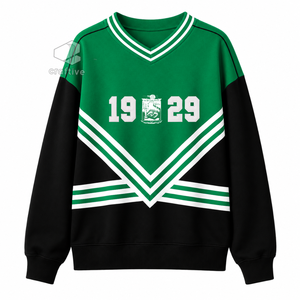 เสื้อสวมหัว Iota Phi Lambda สำหรับผู้หญิงเสื้อสเวตเตอร์คอกลมผ้าคอตตอนสีเขียวและสีขาวปักลายสำหรับผู้หญิง - Product Image 1