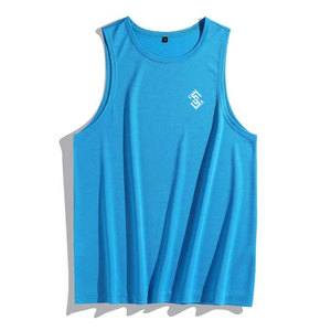 High Quality Low MOQ Men's Casual Slim Fit Eco-Friendly Breathable Knitted Polyester/Cotton <b>Gym</b> Tank Top with Customized Colors - Product Image 1