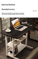 Table de chevet réglable en hauteur, bureau d'ordinateur simple, bureau d'étudiant, bureau de chambre, bureau de dortoir, bureau d'étude à domicile, multifonctionnel, mobile, en MDF