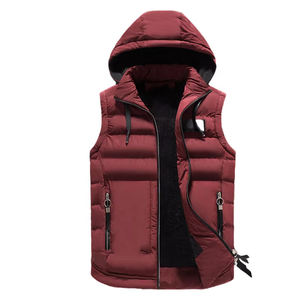 Gilet sans manches en coton pour homme, style streetwear décontracté, avec capuche amovible, pour l'hiver, vente en gros OEM - Product Image 6
