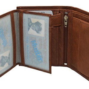Portefeuille Homme en Cuir Véritable à Trois Volets, Court, Fait Main, Lettres Gaufrées, Style Minimaliste, Fermeture Pliante, Usage Quotidien - Product Image 3