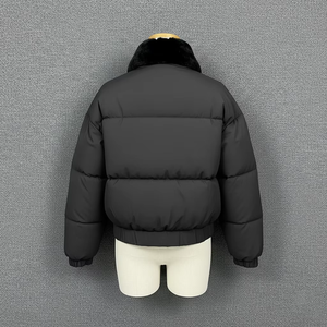 เสื้อโค้ทกันน้ำแบบกลับด้านได้ แบรนด์ดีไซเนอร์ ทรงพอง บุใยสังเคราะห์ มีฮู้ด สีดำ สำหรับผู้ชาย ไซส์ใหญ่ สไตล์พัฟเฟอร์  รับทำโลโก้ OEM สำหรับฤดูหนาว - Product Image 3