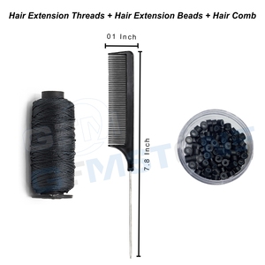 Professional Hair Extension Tool Kit with Micro <b>Bead</b> Closer & Opener Pliers Hair Extension <b>Beads</b> Thread Loop <b>Needle</b> Clips Razor - Product Image 6
