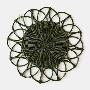 Platos de mimbre ecológicos, salvamanteles de mimbre estilo bohemio, salvamanteles de mimbre OEM en oferta para bodas y restaurantes - Product Image 1