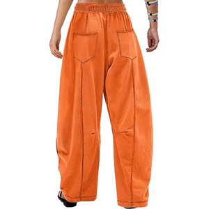 Women Modern Cargo Pants Wide Leg Sweatpants High Waist <b>Drawstring</b> Casual Loose Fit Streetwear - Product Image 6