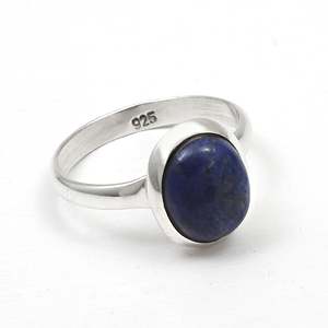 Beautiful Oval Shaped <b>Lapis</b> <b>Lazuli</b> Gemstone <b>Ring</b> In 925 Sterling Silver IGI Certified Bezel Set Gemstone Bohemian Jewelry - Product Image 4