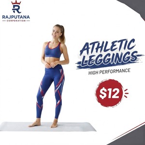 Sublimation Printed Athletic <b>Leggings</b> Full Length High Waist Compression Pants Sportswear Printed <b>Women's</b> Workout Tight - Product Image 1