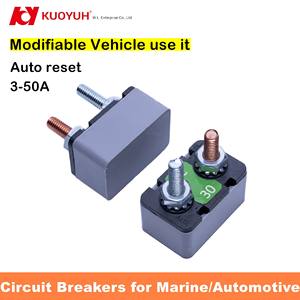 Disjoncteurs de style Shortstop série AR KUOYUH, type 10/32 à borne, réinitialisation automatique, 12 V CC, couvercle en plastique, 5-50 A, SAE J553, 50/60 Hz pour - Product Image 2