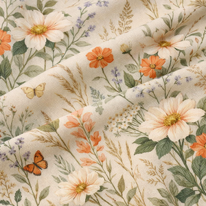 Robes pour filles/femmes en tissu crêpe naturel léger, respirant, biologique, écologique, à motif floral, finition polyester, doux et luxueux - Product Image 3